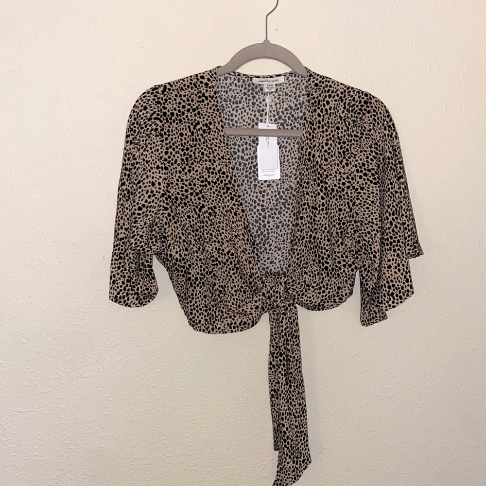 cheetah print tie shirt